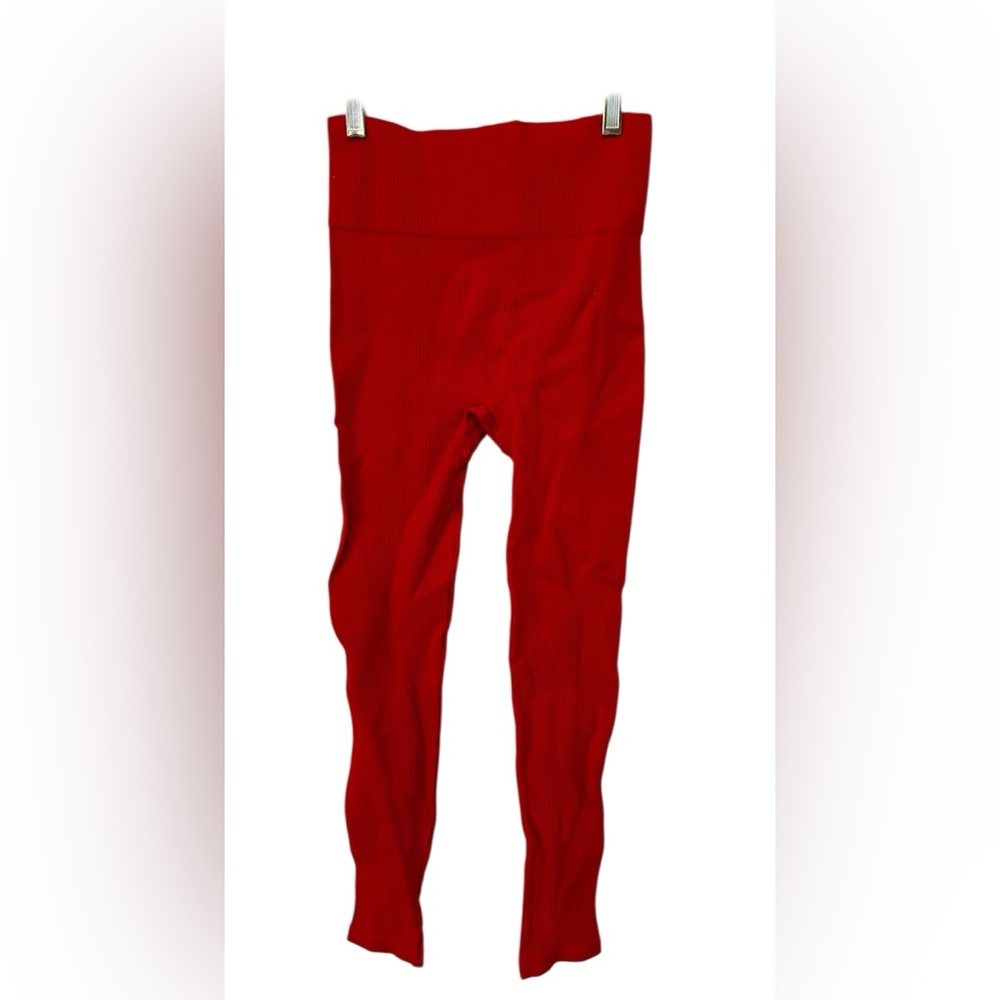 Cotton Candy Leggings Red Ribbed Sz. M/L
